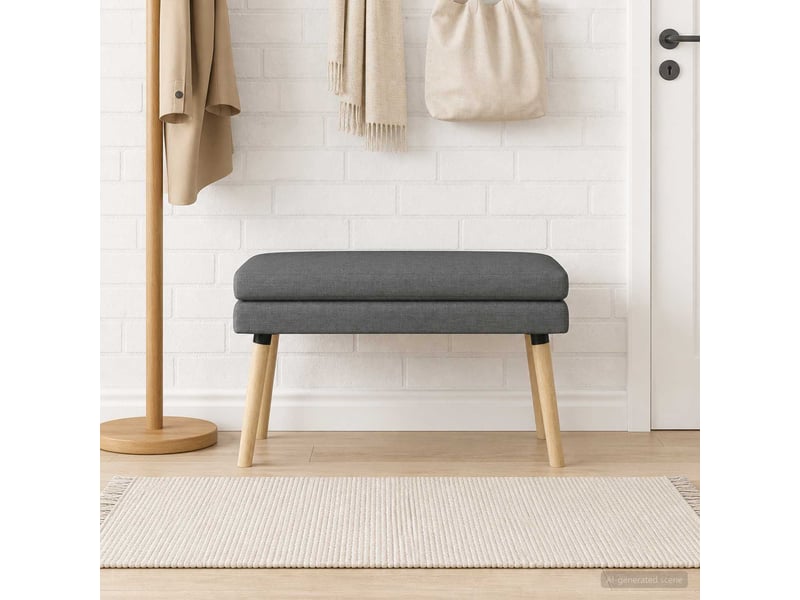  Banc d'entrée, banc à double couche gris foncé 80x40x47 cm tissu  - Conforama D