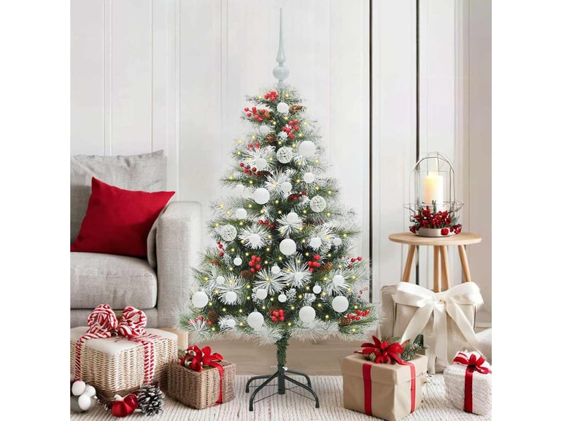  Sapin de noël artificiel, arbre de noël vert et blanc 120 cm shl9722  - Conforama B