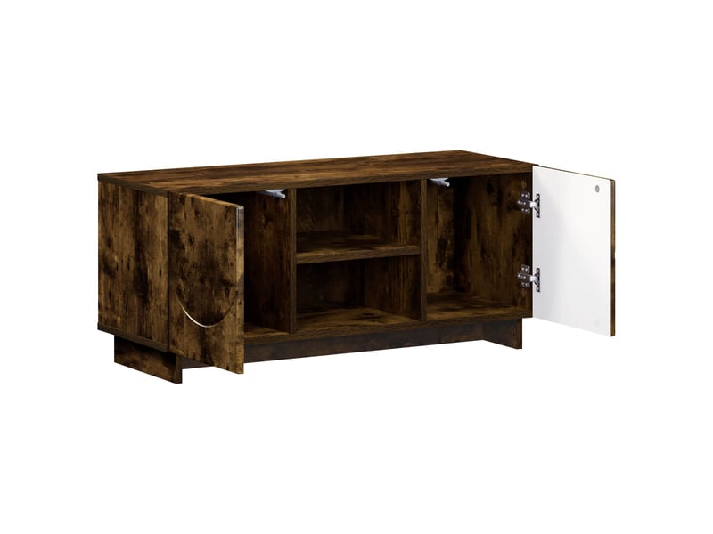  Meuble tv moderne, banc tv 90x34,5x40 cm chêne fumé bois d'ingénierie shl25926  - Conforama C