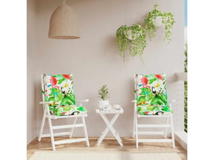 Lot de 2 coussins d'extérieur, coussins de chaise tissu multicolore 100 x 50 x 7 cm cf56402