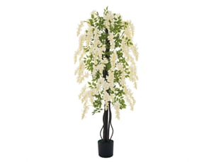 Grande glycine artificielle 165 cm en pot, fleurs réalistes, bureau, salon, chambre, décoration moderne, cadeau.