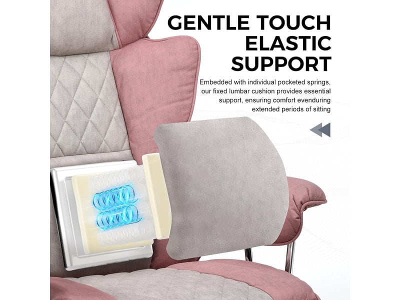 Gtplayer chaise de jeu avec soutien lombaire à ressort, repose-pieds, 180 kg - rose GT205-PK - Conforama D