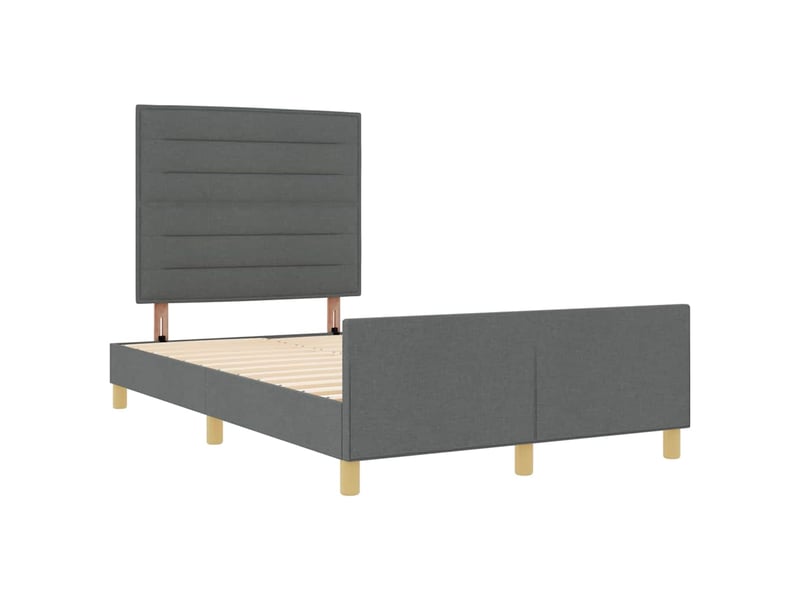  Lit adulte, lit double, cadre de lit avec tête de lit gris foncé 160x200cm tissu cf2852  - Conforama D