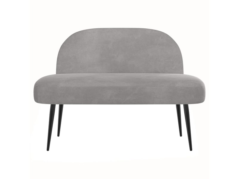  Banc rembourré avec dossier gris clair 110x60x76 cm velours  - Conforama C