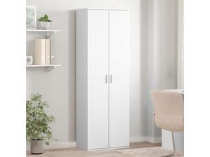 Buffet haut - bahut - meuble de rangement blanc 60x35x180 cm bois d’ingénierie