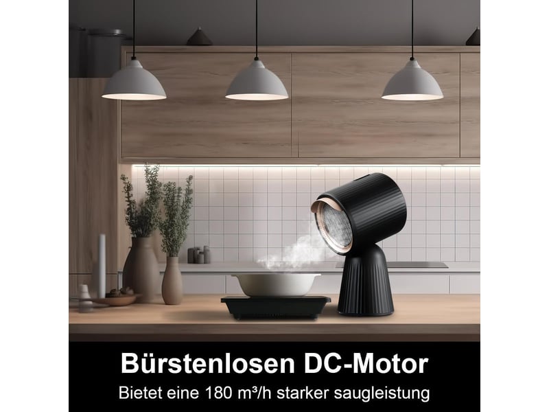 Mini hotte aspirante à recyclage 180 m³h, hotte de table portable à 3 vitesses, filtre à charbon actif, classe énergétique a+ - Conforama B