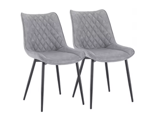 Lot de 2 chaises de salle à manger,46x40,5x85,5 cm,similicuir,gris