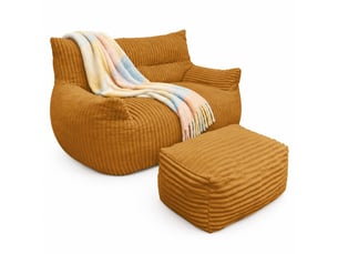 Fauteuil fixe  MEULVA Velours côtelé jaune