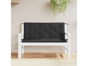 Lot de 2 coussins de banc jardin, coussins d'assise noir 120x50x7 cm tissu oxford cf58731