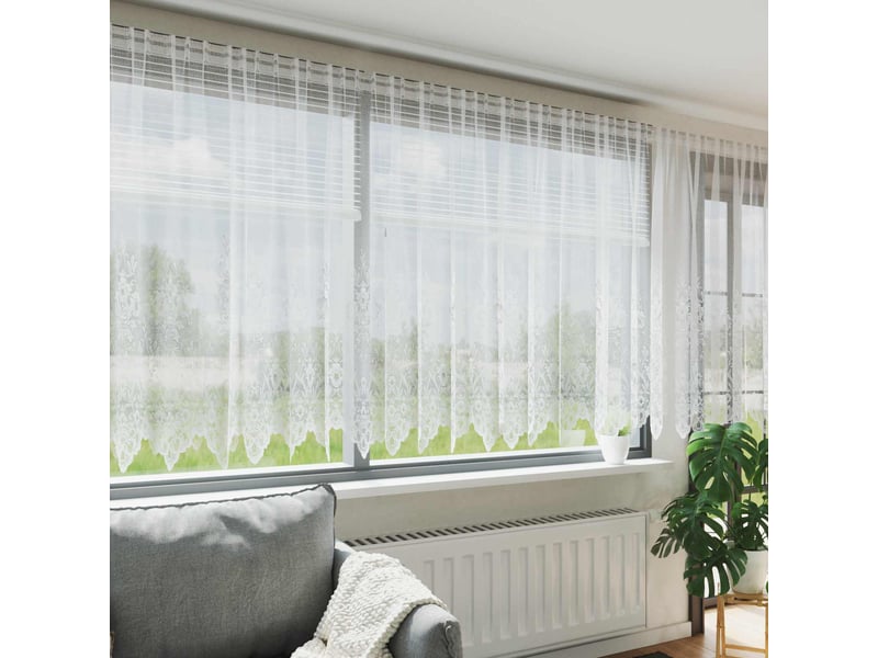 Rideau en dentelle, rideau ajouré, voilage blanc 180 x 1200 cm polyester cf43691 - Conforama B