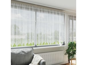 Rideau en dentelle, rideau ajouré, voilage blanc 180 x 1200 cm polyester cf43691