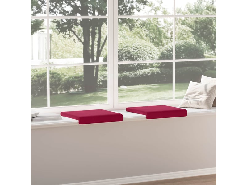  Lot de 2 coussins de banc, coussins d'assise, coussins pour chaisecanapé velours bordeaux profondeur 35 cm cf52523  - Conforama D