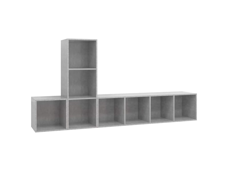  Ensemble de meuble tv - banc tv - meuble de rangement 3 pcs gris béton bois d'ingénierie  - Conforama A