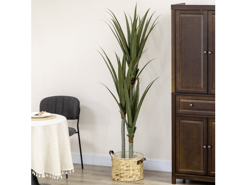  Plante artificielle yucca 17x17x190 cm 39 feuilles vert émeraude  - Conforama C