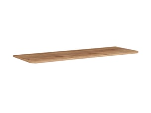 Plan de travail linea 120 cm chêne craft d'or pour meuble de salle de bain avec angles arrondis