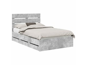 Lit 2 places 135x190 cm coloris gris
