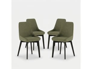 Lot de 4 chaises de salle à manger rembourrées en tissu erythea - vert foncé