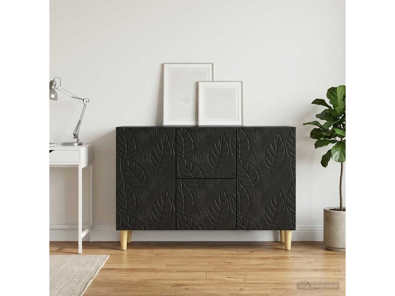  Buffet - bahut - meuble de rangement noir 89 x 34,5 x 60 cm bois d'ingénierie  - Conforama C