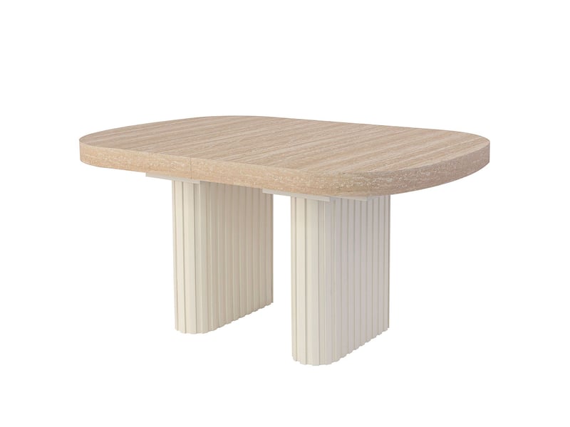  Table ovale extensible 110-260cm pieds design buxton effet travertin beige Buxton - Conforama A