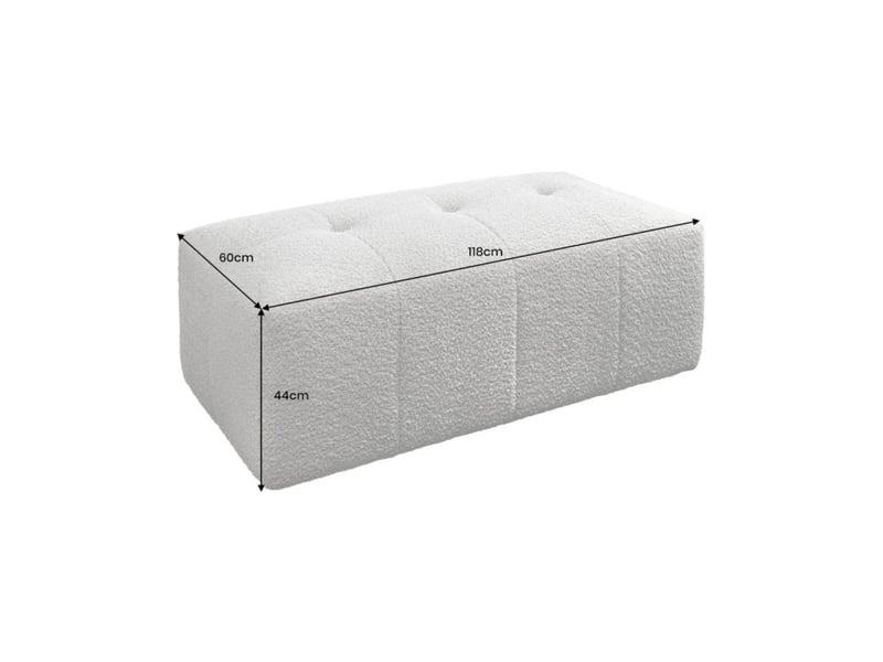  Pouf imperia gris capitonné – pouf classique en tissu bouclette  - Conforama C