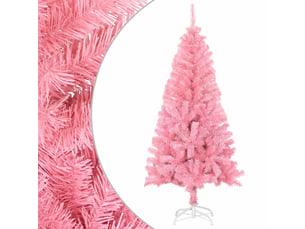 Sapin de noël - arbre de noël artificiel avec support rose 150 cm pvc