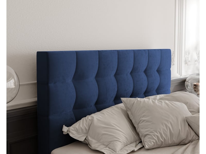  Lit adulte grand - 180x200 cm - matelas ressorts + surmatelas - coffre de rangement - velours dense hydrofuge bleu marine GRAND - Conforama D