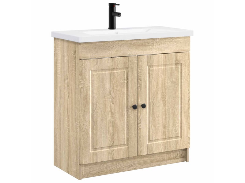 Ensemble de mobilier de salle de bain chêne sonoma shl5812 - Conforama A