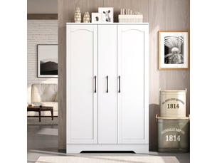 Buffet de cuisine blanc 120x78x35 cm avec tiroir vertical 4 niveaux et étagères réglables