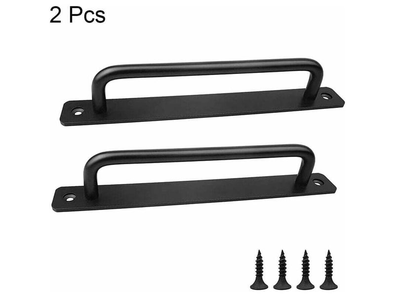  2 pieces poignée porte grange coulissante, poignées porte intérieure extérieure, poignée de traction noire robuste, poignées porte noir avec  - Conforama B