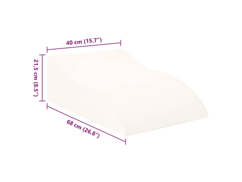 Coussin pour les jambes, oreiller 68 x 40 x 21,5 cm mousse pu blanc cf56587 - Conforama E