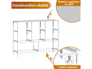 Chiffonnier 8 tiroir(s)    <strong>GENERIC HOME</strong> <strong></strong> coloris blanc largeur 100 cm hauteur 76 cm