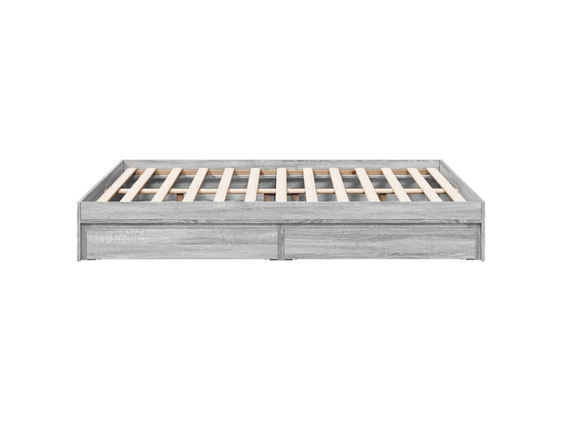  Lit double- lit adulte -  cadre de lit avec tiroirs sans matelas sonoma gris 140x200 cm  - Conforama D