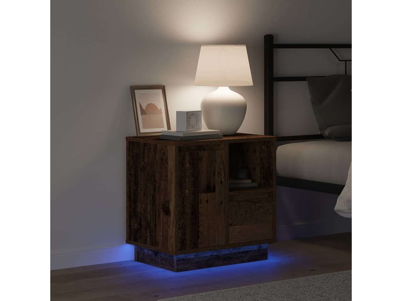  Table de chevet - cabinet de chevet - table de nuit bois ancien 50 x 34,5 x 50 cm.  - Conforama C