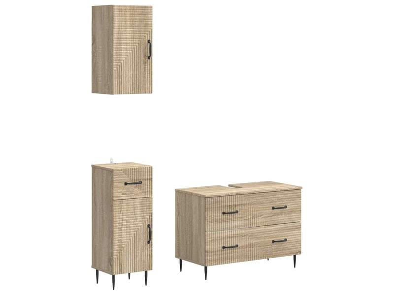  Ensemble de meuble de salle de bain 3 pièces haarlem cf63434  - Conforama A