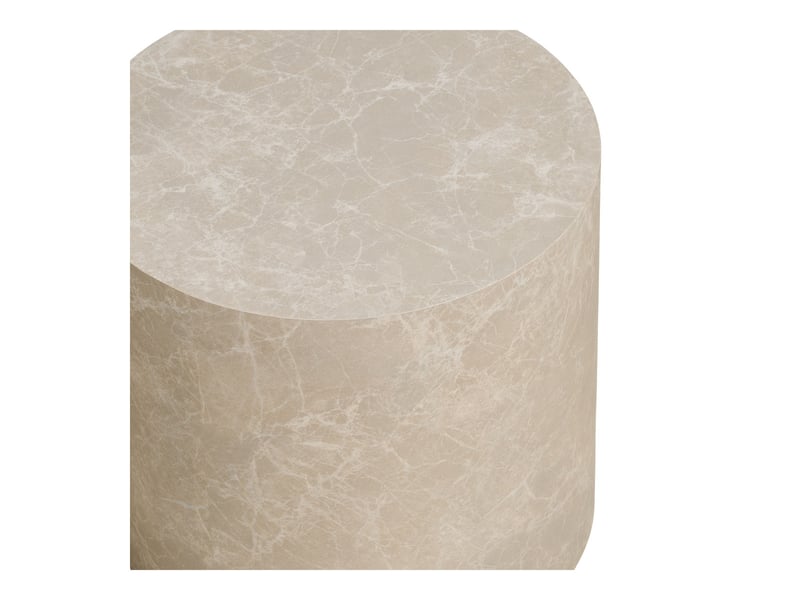  Lot de 2 tables basses prague rondes effet marbre beige  - Conforama C