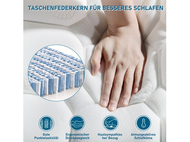  Lit coffre 160 × 200 cm 2 places avec 4 tiroirs, led réglable et tête de lit ajustable, avec matelas, gris  - Conforama D