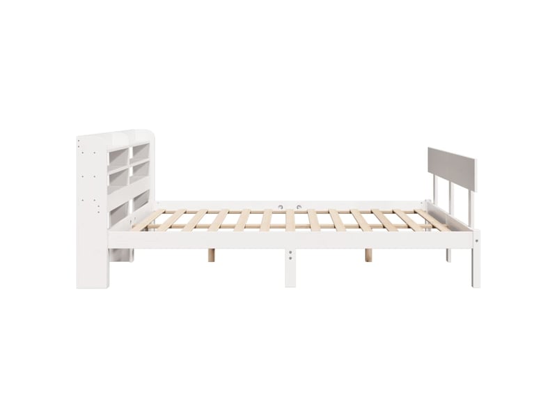  Lit double- lit adulte -  cadre de lit sans matelas blanc 160x200 cm bois de pin massif  - Conforama D