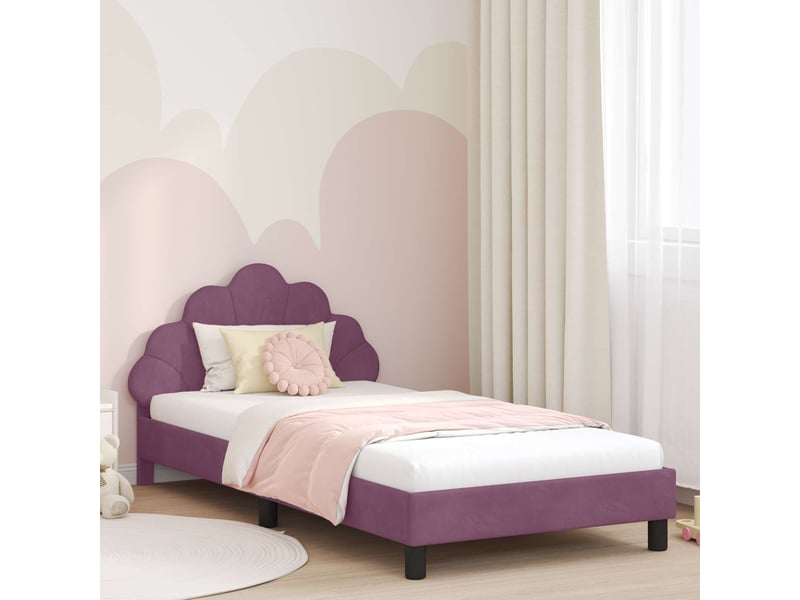  Cadre de lit pour enfants - lit jeune avec tête de lit pourpre 90 x 190 cm  - Conforama B