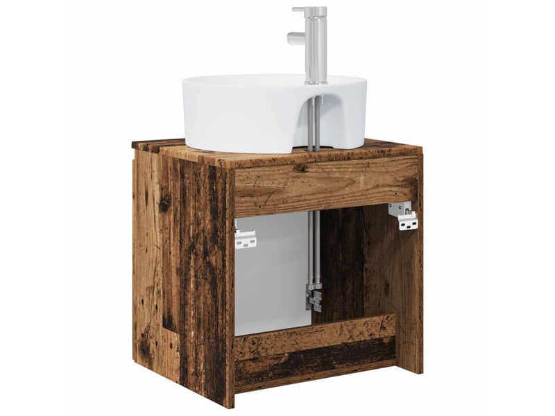  Vanité de lavabo mural, meuble de rangement bois ancien 49.5x44.5x65 cm shl7311  - Conforama E