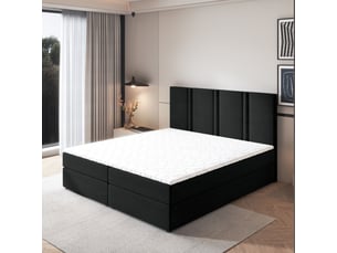 Lit avec rangement 180x200 cm <strong>MASSENO</strong> <strong></strong> coloris noir