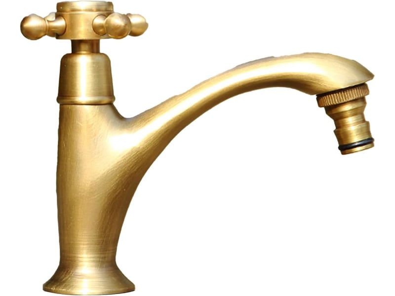  Robinet monocommande en bronze, adapté aux lavabos à poser (couleur: bronze, sortie d'eau froide) LJY2731FXN - Conforama B