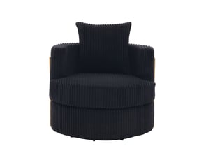 Fauteuil fixe pivotant <strong>MODENVIE</strong> <strong></strong> Velours côtelé noir vendu A l'unité