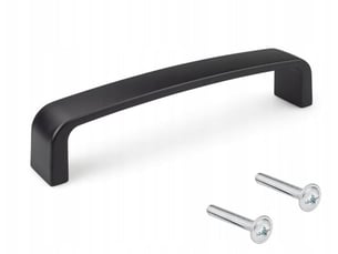 Bouton carré mat noir pour meubles um-094, 128 mm, avec vis