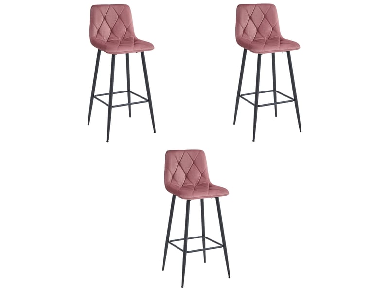 Family hoker nado - velours rose foncépieds noirs x 3  - Conforama A