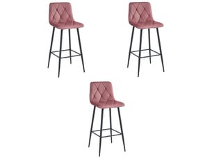 tabouret de bar  SANS MARQUE  - rose hauteur d'assise 76 cm vendu Par 3