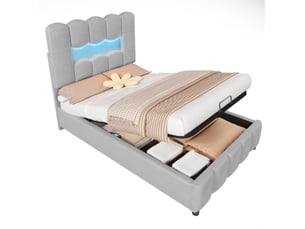 Lit coffre 90x200 cm    coloris gris