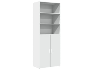 Buffet haut - bahut - meuble de rangement blanc 70x42,5x185 cm bois d'ingénierie