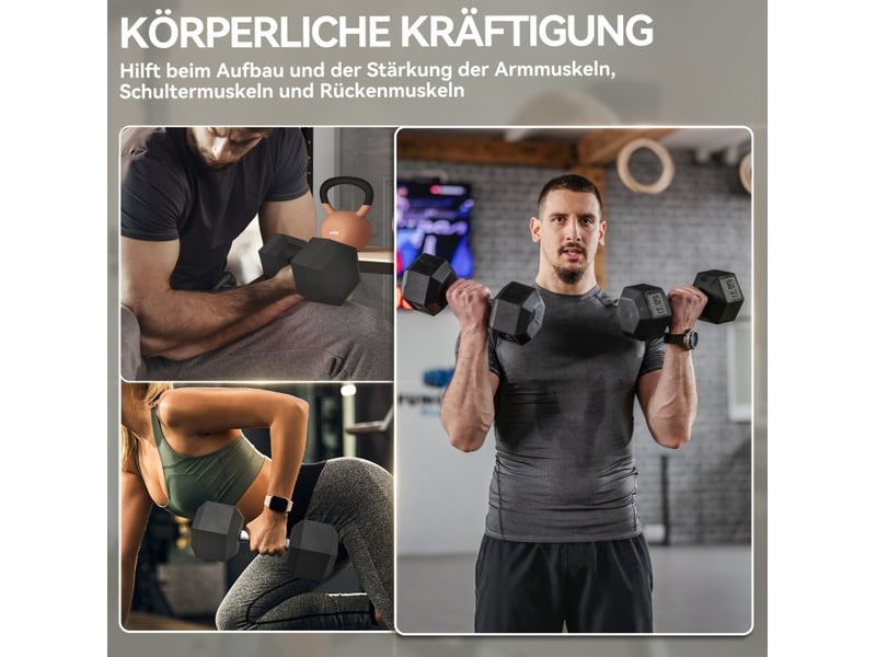  Haltères hexagonales 35 kg (2 x 17,5 kg) – noir – poignées antidérapantes pour entraînement polyvalent  - Conforama E
