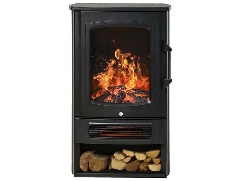  Cheminée électrique avec chauffage, cheminée électrique avec effet flamme led, cheminée décorative avec thermostat, poêle-cheminée électrique  - Conforama A