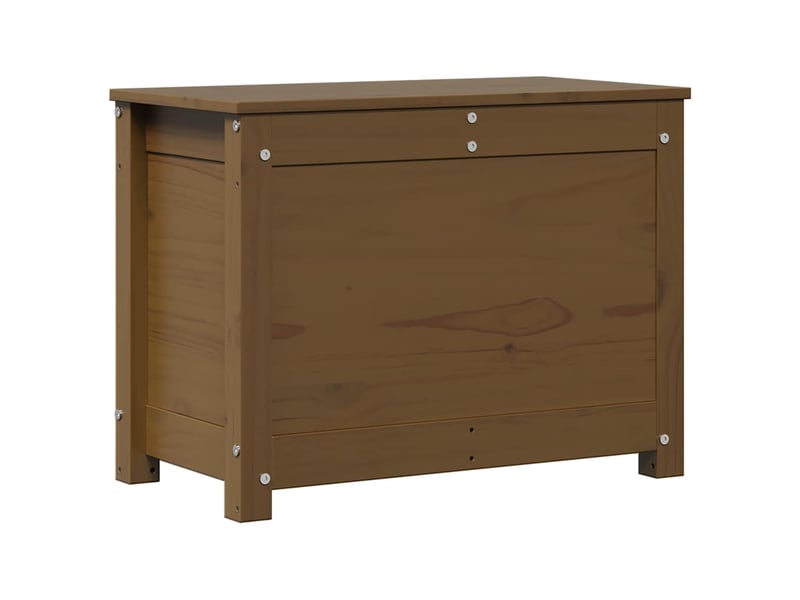  Boîte de rangement, coffre de rangement marron miel 60x32x45,5 cm bois massif de pin  - Conforama A